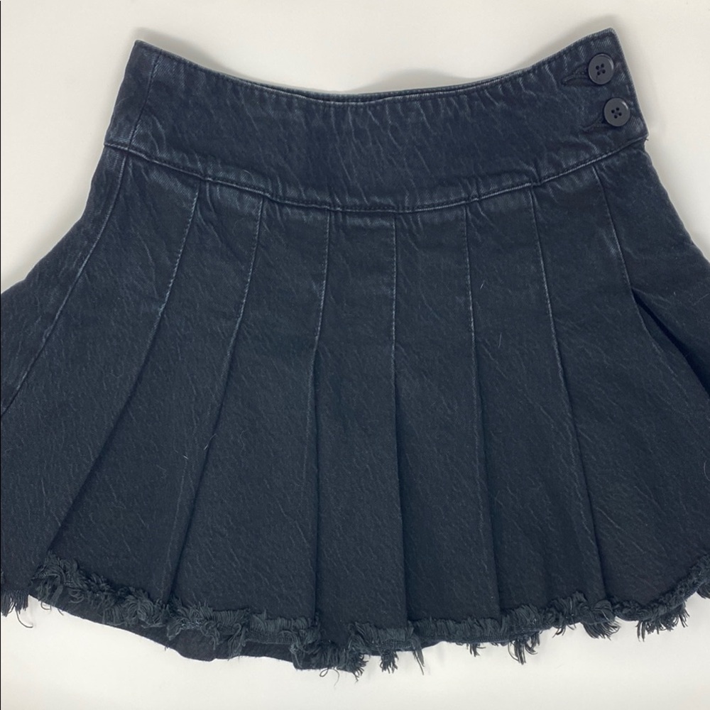 We The Free Black Pleated Skater Mini Skirt